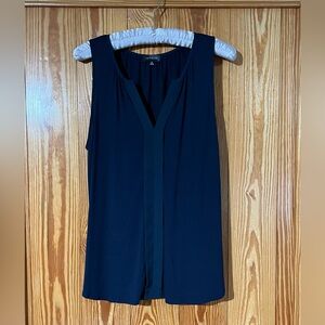 The Limited Sleeveless V-Neck Top Navy Blue Office Career Business